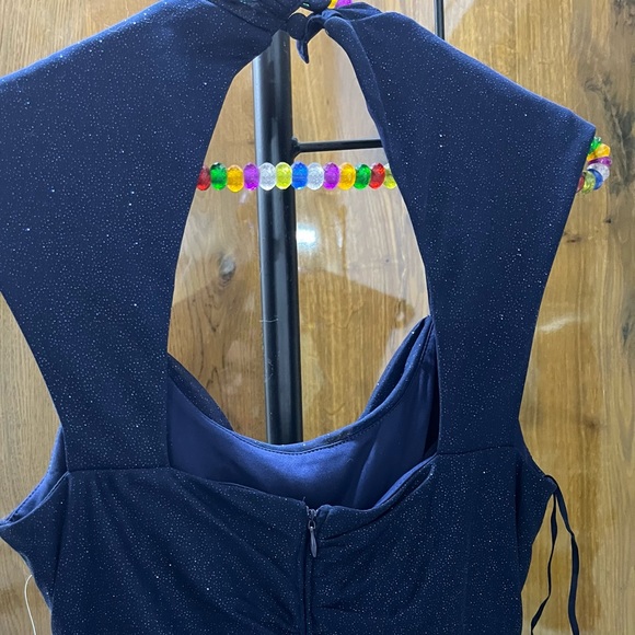 🚨 SALE 🚨 Navy Blue Glitter Gown Dress - size 6P - Picture 12 of 15